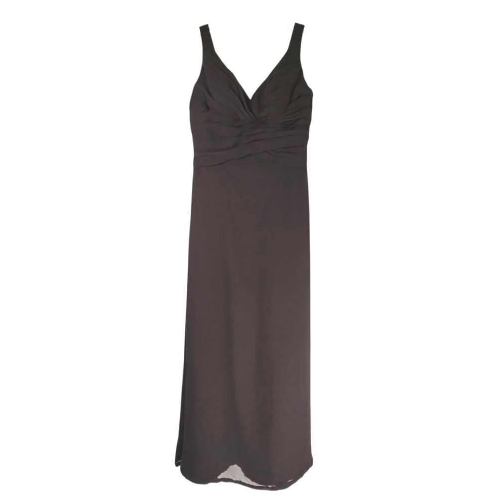 Val Stefani Couture Brown Chiffon Gown Size 12 (altered)